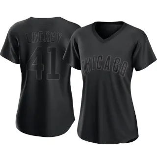 Authentic Women's John Lackey Chicago Cubs Pitch Fashion Jersey - Black