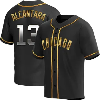 Replica Men's Kevin Alcantara Chicago Cubs Alternate Jersey - Black Golden