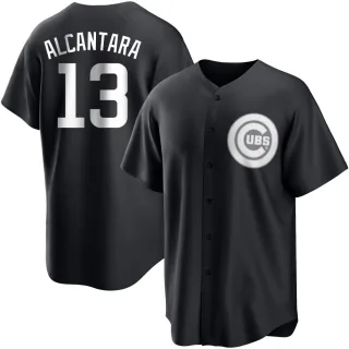 Replica Men's Kevin Alcantara Chicago Cubs Jersey - Black/White