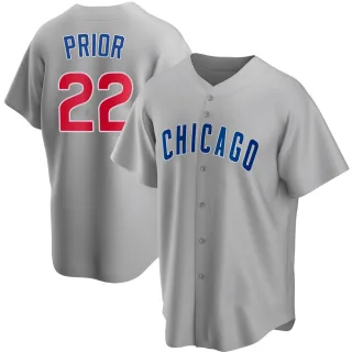 Chicago Cubs #22 Mark Prior Majestic Gray Away Button Down Jersey XL MLB G12