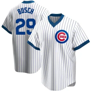 Replica Men's Michael Busch Chicago Cubs Home Cooperstown Collection Jersey - White