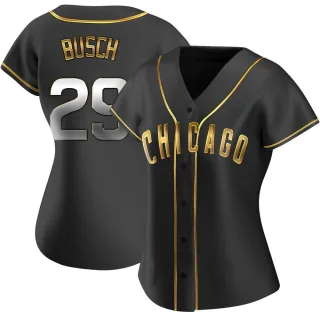 Replica Women's Michael Busch Chicago Cubs Alternate Jersey - Black Golden